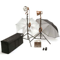 Lupo 201 Striplight 2000 4 x 55 Watt Fluorescent Light with Local Dimmer Barndoors and Yoke Complete with 4 x 5400K Lamps