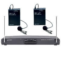Azden APS 25b RS2 Battery Powered Multi Purpose Multi Function 2 Way Speaker System  with 2 Installed IR Wireless Receivers  IRB 10 Transmitters  HS 12 Headset Mics amp IC Sensor