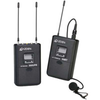 Azden 300LT 240-Channel On-Camera UHF Wireless System with Body-Pack Transmitter and Lavalier Microphone