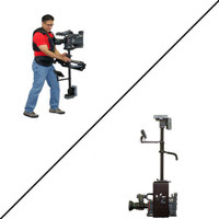 VariZoom VZ Blackhawk Dual Arm Stabilizer System for Cameras 10 to 25 lbs with Anton Bauer Battery Mount 7 16 9 NTSC Monitor