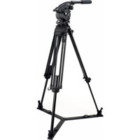 Vinten V10AS CP2F Vision 10AS Pan and Tilt Fluid Head with Two Stage Carbon Fiber Tripod Floor Spreader Soft Case Supports 375 lbs Black