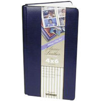 Webway Model 64, Expandable Classic Portrait Album with Solid Black Covers, Holds 24 4" x 6" Photos, 3 Per Page