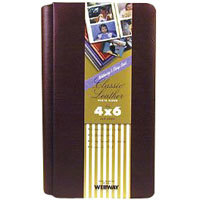 Webway Model 64, Expandable Classic Portrait Album with Solid Blue Covers, Holds 24 4" x 6" Photos, 3 Per Page