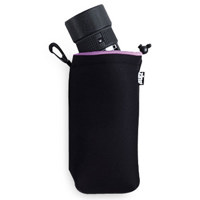 Zing Large Drawstring Pouch - Black with blue top hem (9" long/4.5" diameter)