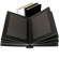 Adorama Pro Photo Album, White Leatherette Cover with Library Bound Black Pages, Holds 18 5"x7" Prints