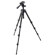 Manfrotto 7301YB Compact Tripod with 3-Way Aluminum Head and Leg Angle Selectors, Max. Height 56", Supports 7 lbs., Black