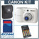 Canon Powershot E1 Digital Camera Kit, White with 2GB SD Memory Card, Camera Bag, 4 AA Nickel Metal Hydride (NiMH) 2900 mAH Rechargeable Batteries with 4-Hour AA & AAA Quick Charger, 110/220 volt