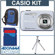 Casio Exilim EX-Z33 Digital Camera Kit,- Blue - with 4 GB SD Memory Card, Camera Case, Table Top Tripod,