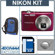 Nikon Coolpix S630 Digital Camera Kit, Red with 4GB SD Memory Card, Camera Case, 2 Year Extended Service Coverage,