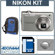 Nikon Coolpix S630 Digital Camera Kit, Silver with 4GB SD Memory Card, Camera Case, 2 Year Extended Service Coverage,