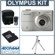 Olympus FE-26 12 MP Digital Camera Kit, - Silver - with 4 GB Micro SD Memory Card, Table Top Tripod, Camera Case, 4 AA Ni-MH Batteries with Charger