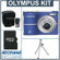 Olympus FE-45 Digital Camera, Navy with 2 GB Micro SD Memory Card, Table Top Tripod, Camera Case, 4 AA Ni-MH Batteries with Charger