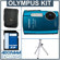 Olympus Stylus Tough 3000 Digital Camera Kit,- Blue - with 4GB SD Memory Card, Camera Case, Table Top Tripod