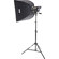Interfit Photographic INT185 Stellar X 500 Watt Tungsten Photo Flood Single Head Kit, with Softbox, Stand & Lamp, 3200k Color Temperature