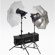 Interfit Photographic INT186 Stellar X 500 Watt Tungsten Photo Flood Twin Head Kit, with 2 Umbrellas, Stands & Lamps, 3200k Color Temperature