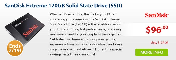 SanDisk Extreme 120GB Solid State Drive (SSD)