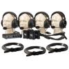 Anchor Audio PC-2000 2 Channel Power Console, 4 Single Headsets, 4 Belt Packs, 4 50ft Cables and Sturdy Cardboard Case