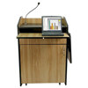 AmpliVox Multimedia Presentation Podium with Sound, Medium Oak