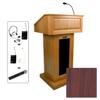 AmpliVox SW3020 Wireless Victoria Lectern with Lapel Mic, Mahogany