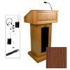 AmpliVox SW3020 Wireless Victoria Lectern with Lapel Mic, Walnut