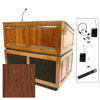AmpliVox SW3035 Wireless Ambassador Lectern with Lapel Mic, Walnut