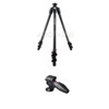 Manfrotto 055CX3 CF Tripod-3 Section with Manfrotto 324RC2 Lightweight Adapto Technopolymer Body Joystick Head with Quick Release, Dark Gray