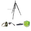 Manfrotto 055XB Black Tripod Kit, with Mafrotto MVH502AH Pro Video Head with Quick-Release and Flat Base, Adorama Deluxe Tripod Case, Double Bubble Level, Tripod Hanger