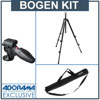 Manfrotto 055XDB Black Basic Tripod Kit. with 324RC2 Lightweight Adapto Technopolymer Body Joystick Head &amp; Adorama Tripod Case