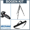 Manfrotto 055XDB Black Basic Tripod Kit, with Manfrotto 327RC2 Lightweight Magnesium Body Joystick Head, &amp; Adorama Tripod Case