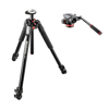 Manfrotto 055XPROB Black Aluminum Tripod with Manfrotto MVH502AH Pro Video Head with Quick-Release and Flat Base