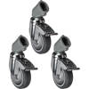 Manfrotto Caster Set with Brakes (75mm / 2.9"). Fits all 22mm leg diameters, set of 3