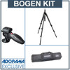 Manfrotto 190XPROB 3 Section Black Aluminum Pro Tripod Kit,with 324RC2 Lightweight Adapto Technopolymer Body Joystick Head &amp; Adorama Tripod Case