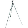 Manfrotto 394 Aluminum 4 Section Tripod with Quick Release Ball Head, Max Height 56", Supports 7 lbs., Gray