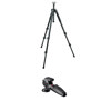 Manfrotto MT294A3 3-Section Aluminium Tripod, with Manfrotto 327RC2 Lightweight Magnesium Body Joystick Head with Quick Release, Black