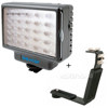 Bescor LED-50DA Ultra Bright Wide Beam On Camera 50 Watt LED Video/Dslr Light W/ Built In Dimmer - Bundle - with Bescor VB-50 Universal Shoe Mount Light Bracket