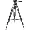 Bescor TH-770 Aluminum 2-Stage Tripod with 65 mm Ball Base Fluid Head, Mid-Level Spreader &amp; Case, Supports 15 lbs