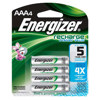 Energizer Rechargeable 850 mAh Nickel Metal Hydride "AAA" Batteries (4-Pack) NH12BP4