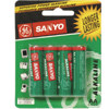 Sanyo AA Batteries, 1.5 volt Alkaline, Pack of Four.