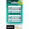 Sony Cycle Energy AA Nickel Metal Hydride (NiMH), 1000 mAh Rechargeable Batteries - 4 Pack