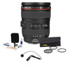 Canon EF 24-105mm f/4L IS USM AF Wide Angle Telephoto Zoom Lens kit,Canon U.S.A. Warranty with Tiffen 77mm Wide Angle Filter Kit, Lens Cap Leash, Professional Lens Cleaning Kit,
