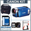 Canon FS400 Flash Memory Camcorder - Blue - Bundle - with 16GB SD Memory Card, Camcorder Case, Digital Lens Cleaning Kit, Class On Demand Training DVD