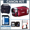 Canon FS400 Flash Memory Camcorder - Red - Bundle - with 16GB SD Memory Card, Camcorder Case, Digital Lens Cleaning Kit, Class On Demand Training DVD