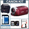 Canon VIXIA HF R20 8GB Flash Memory Camcorder Red - Bundle - with 16GB SD Memory Card, Camcorder Case, Digital Lens Cleaning Kit, Class On Demand Training DVD