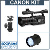 Canon XH A1S High Definition HDV MiniDV Format Camcorder - Bundle - with Switronix TL 50 30w Dimmerable DC Powered LED Light, Bescor SA-1 Universal Swivel Shoe Mount Adaptor