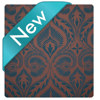 Drop it MODERN 4.5 Ft x 9 Ft Peacock Damask-Style Design Bavarian-Chocolate-Brown Photography Fabric Backdrop with Deep Azure-Blue velvet-flocked pattern