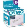 Dymo White Address Labels 1-1/8" x 3-1/2" - 350 Per Roll, 2 Rolls Per Box