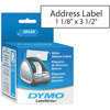 Dymo #30320 White Address Labels 1-1/8x3-1/2"-130 labels/roll 30320