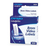 Dymo White 8mm Video Label (2-up) 3/8x2-13/16" 30339