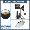 Elinchrom D-Lite4 It Monolight Set with 2 400ws Heads &amp; Stands - Bundle - with Westcott 40" 5-in-1 Collapsible Reflector, &amp; Adorama 33" White Umbrella with Removeable Black Cover