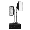 Flashpoint 2-Light SoftBox Kit, Fluorescent Lamps 5500K Bulbs, Stands &amp; Carrying Case -Continuous cool lights